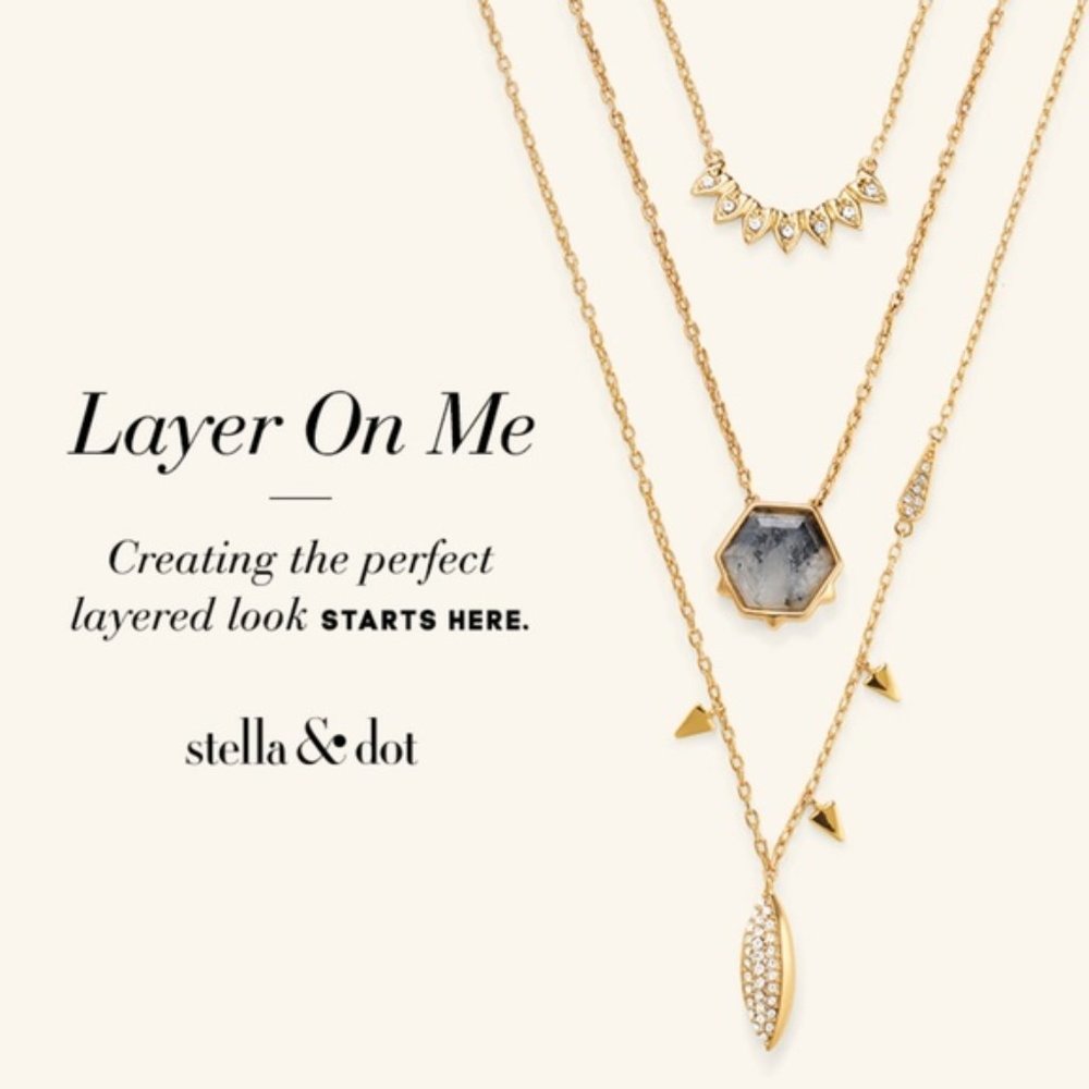 Stella & Dot | Gold + Tourmaline Quartz Nova Pendant Layering Necklace - Picture 6 of 10
